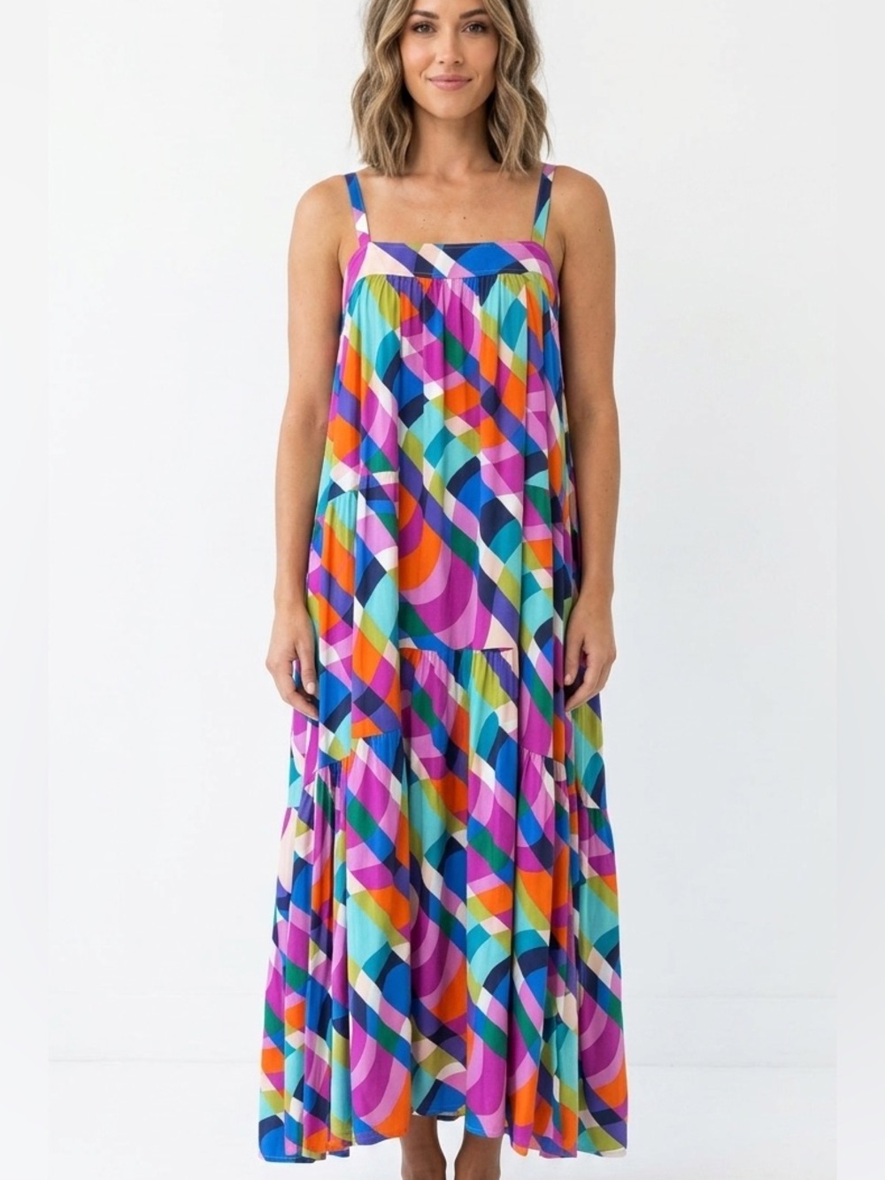 ABEL THE LABEL ANTHROPOLOGIE Oversized Trapeze Baby Doll Maxi Dress Size Medium